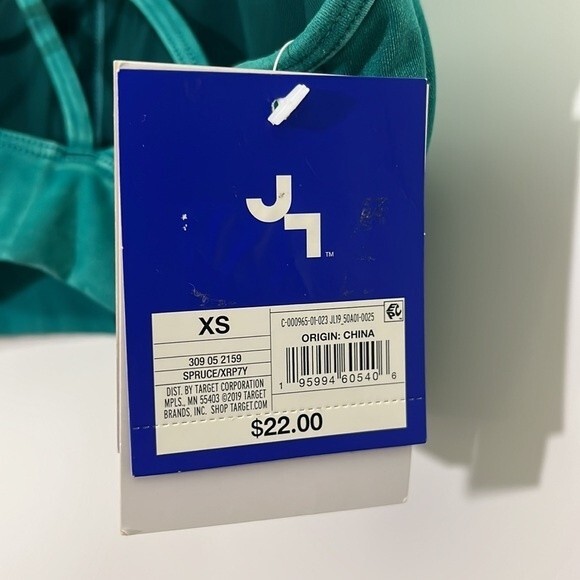 JoyLab Criss Cross Sports Bra Top Teal Green Size XSMALL NWT - Picture 6 of 8